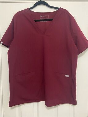 FIGS Women’s XXL Burgundy V-Neck Medical Scrub Top